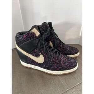 Nike Dunk Sky Hi Hidden Wedge Premium Purple/Black Sneaker 585560-001 Women Sz 8